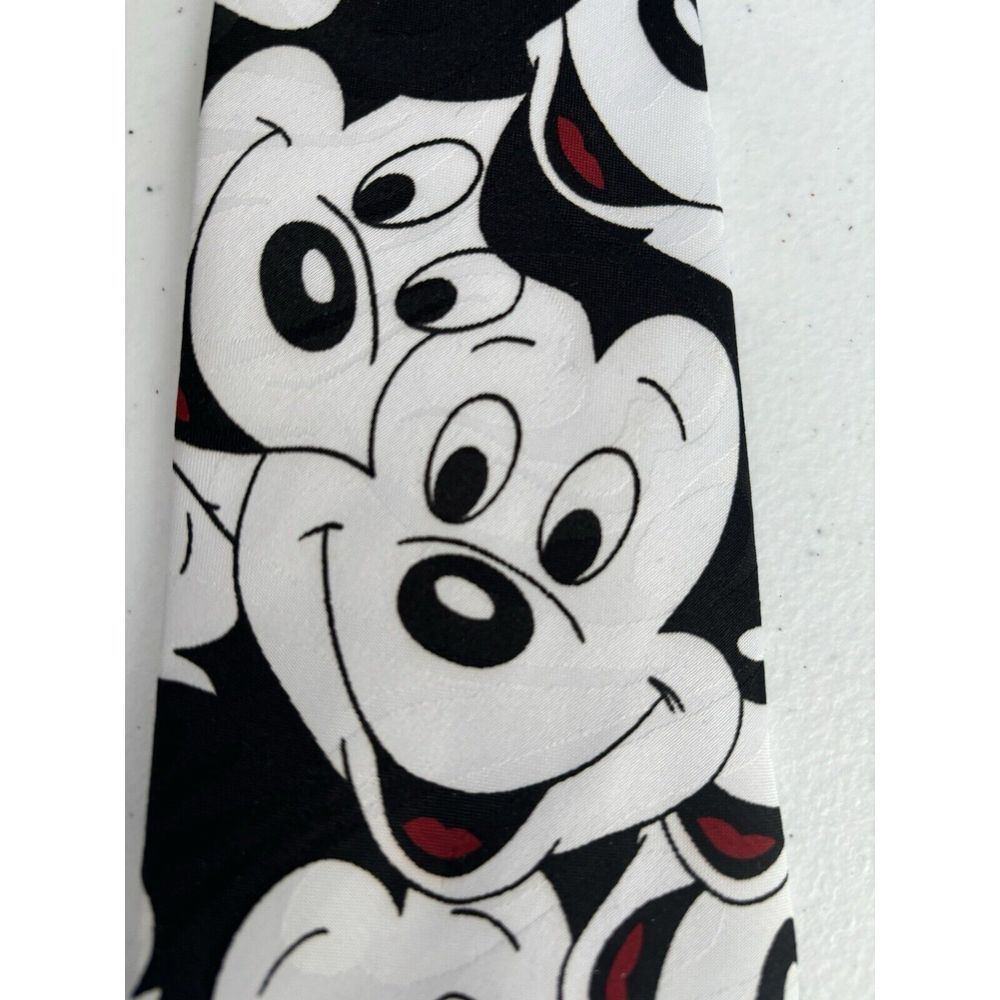 Mickey Unlimited by Balancine Inc VTG Disney‎ Black and White Graphic Print Tie - Picture 4 of 9